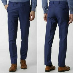 Peter England navy blue Sateen Pants